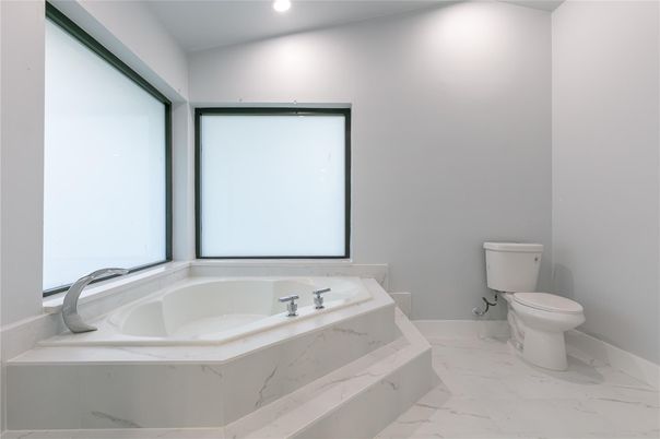 Bathroom, Interior, Marble, Recessed Lighting