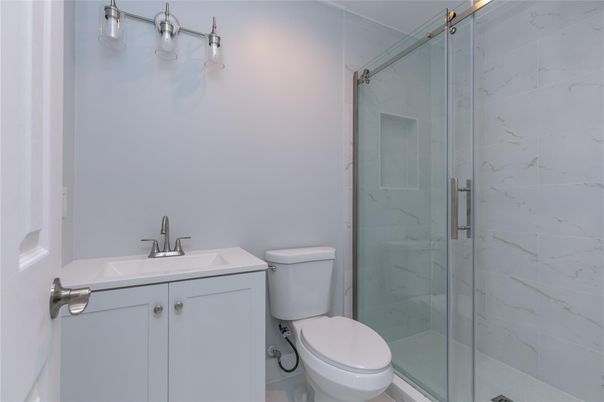 Bathroom, Glass Shower, Interior, Marble Walls