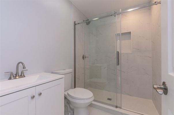 Bathroom, Glass Shower, Interior, Marble Walls