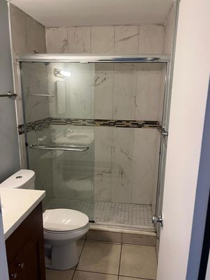 Bathroom, Glass Shower, Interior, Marble Walls