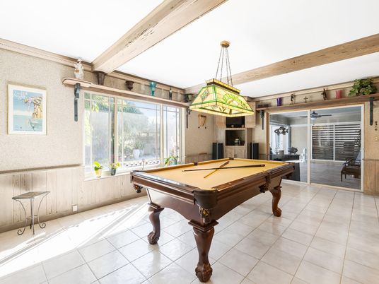 Billiard Table, Game Room, Interior, Pendant Lights