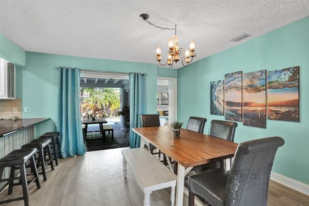 Chandelier, Dining room, Interior, Wood Texture Flooring