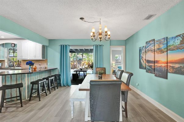 Chandelier, Dining room, Interior, Kitchen, Wood Texture Flooring