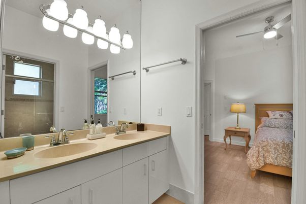 Bathroom, Bedroom, Dual Sink Vanities, Interior, Wood Texture Flooring