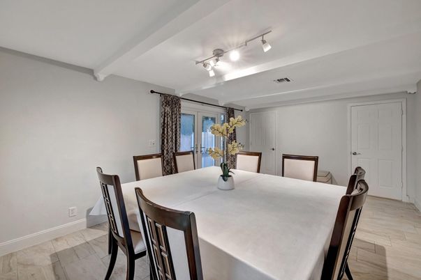 Dining room, Interior, Wood Texture Flooring