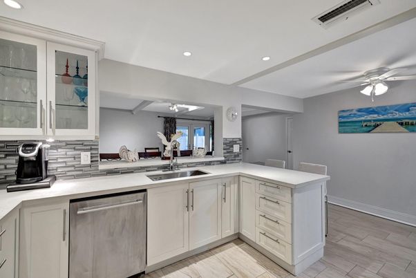 Interior, Kitchen, Recessed Lighting, Wood Texture Flooring