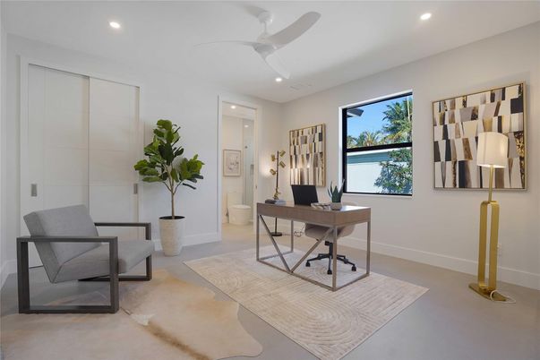 Home Office, Interior, Recessed Lighting