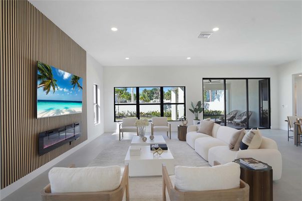 Fireplace, Interior, Living room, Recessed Lighting