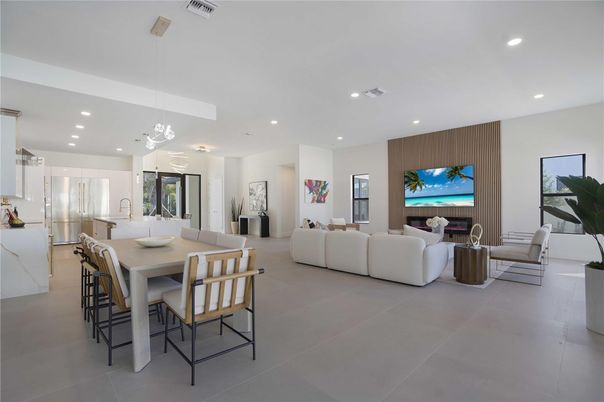 Dining room, Interior, Kitchen, Living room, Pendant Lights, Recessed Lighting