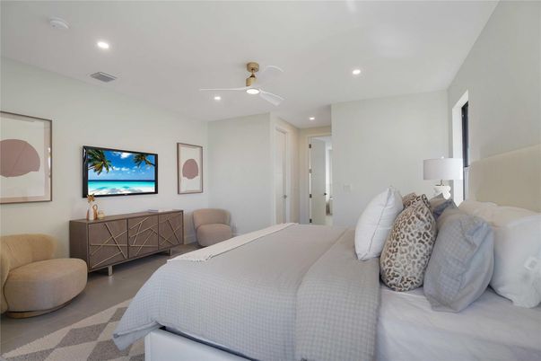 Bedroom, Interior, Recessed Lighting