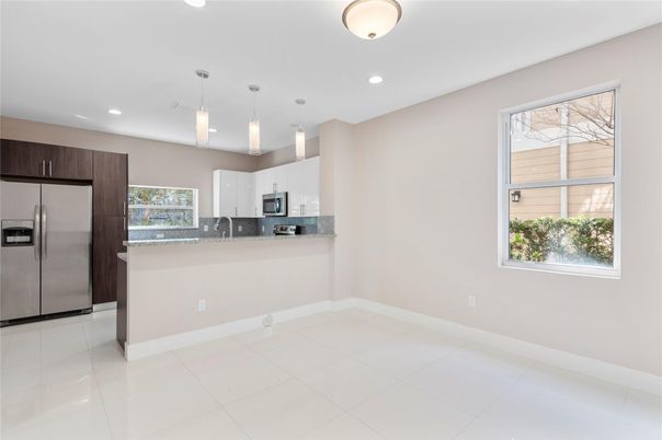 Interior, Kitchen, Pendant Lights, Recessed Lighting, Stainless Steel Appliances