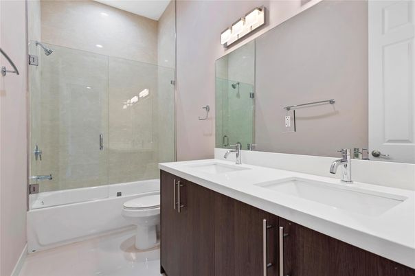 Bathroom, Dual Sink Vanities, Glass Shower, Interior