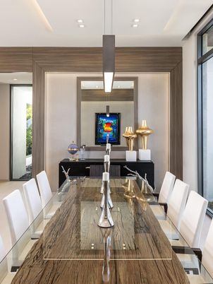 Dining room, Interior, Pendant Lights, Recessed Lighting