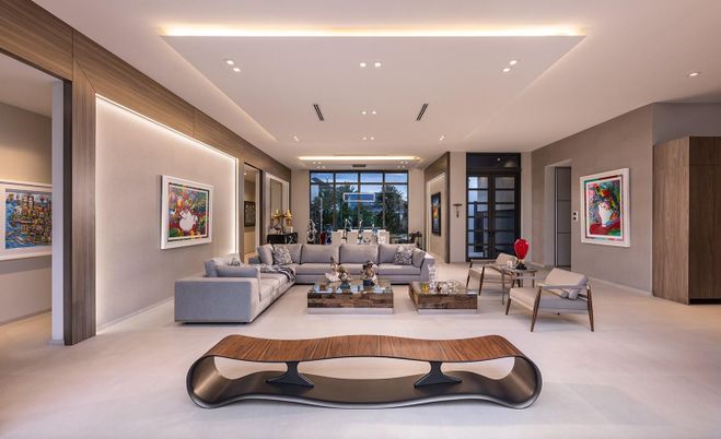 Interior, Living room, Recessed Lighting