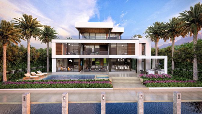 Exterior, Facade, Pool, Modern