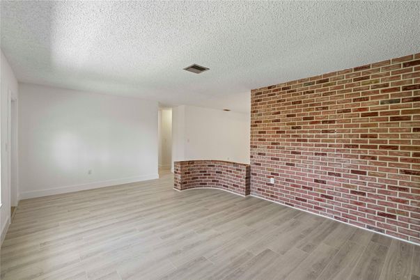 Empty room, Interior, Stone Walls, Wood Texture Flooring