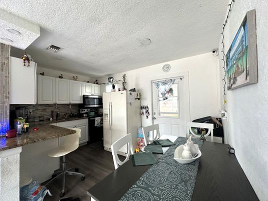 Interior, Kitchen, Stainless Steel Appliances, Wood Texture Flooring