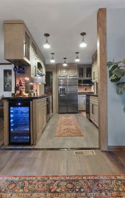 Interior, Kitchen, Stainless Steel Appliances, Wood Texture Flooring