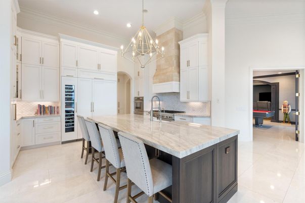 Chandelier, Interior, Kitchen, Pendant Lights, Recessed Lighting, Stainless Steel Appliances