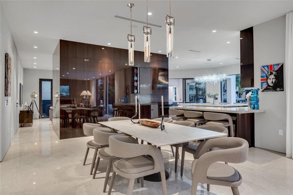 Dining room, Interior, Kitchen, Pendant Lights, Recessed Lighting
