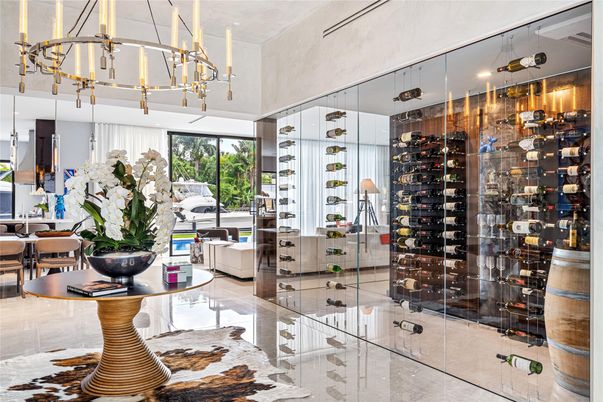 Interior, Living room, Pendant Lights, Wine Storage