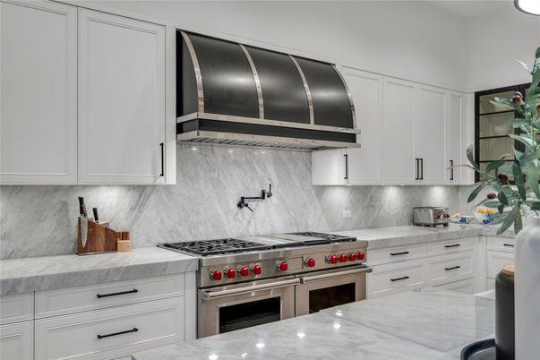 Interior, Kitchen, Marble Walls, Stainless Steel Appliances