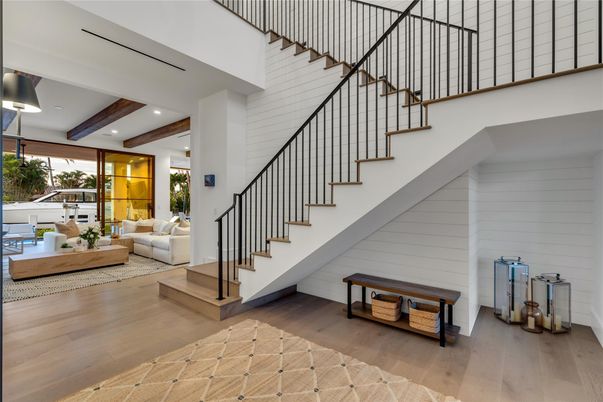 Interior, Living room, Recessed Lighting, Wooden Beams, Wood Texture Flooring