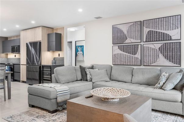 Interior, Kitchen, Living room, Recessed Lighting, Stainless Steel Appliances