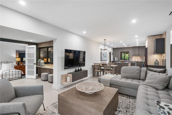 Dining room, Interior, Kitchen, Living room, Pendant Lights, Recessed Lighting