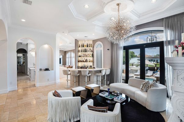 Chandelier, Interior, Living room, Recessed Lighting