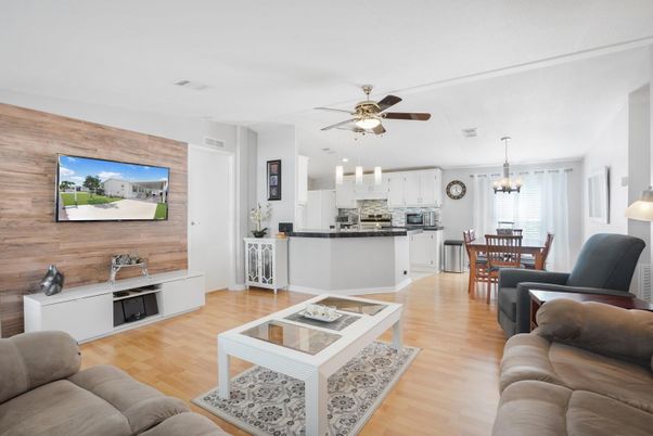Chandelier, Dining room, Interior, Kitchen, Living room, Pendant Lights, Wood Texture Flooring