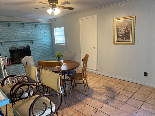 Dining room, Fireplace, Interior, Stone Walls