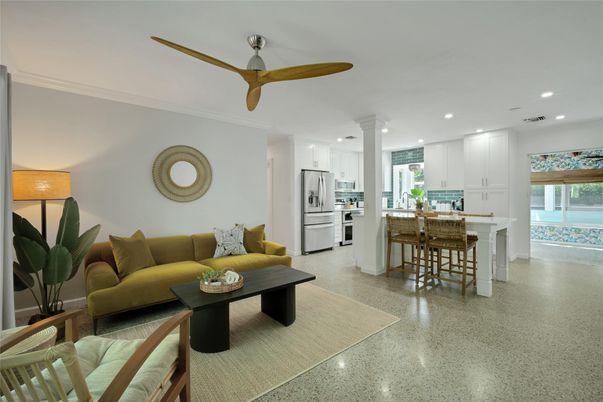 Interior, Kitchen, Living room, Recessed Lighting