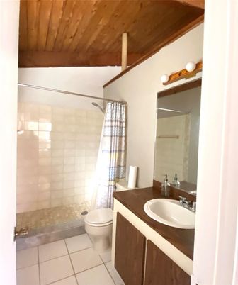 Bathroom, Glass Shower, Interior, Wooden Ceilings