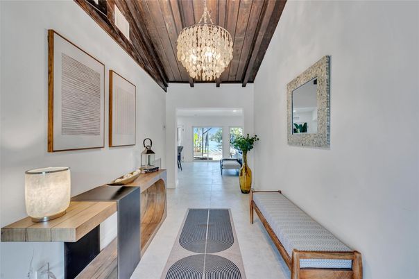 Chandelier, Interior, Wooden Ceilings