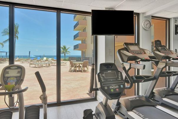 Fitness Equipment, Gym, Interior, Water, Wood Texture Flooring