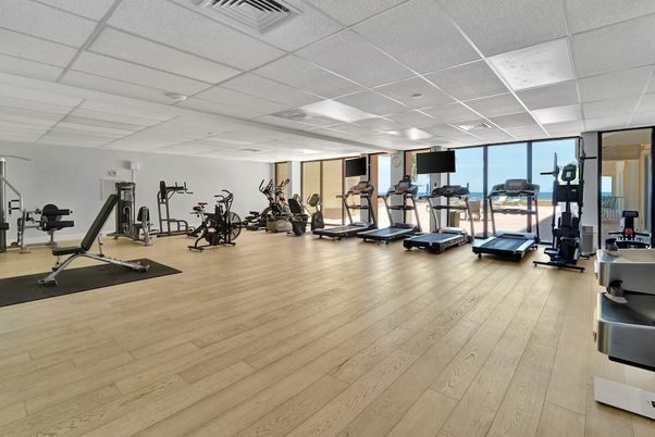 Fitness Equipment, Gym, Interior, Wood Texture Flooring