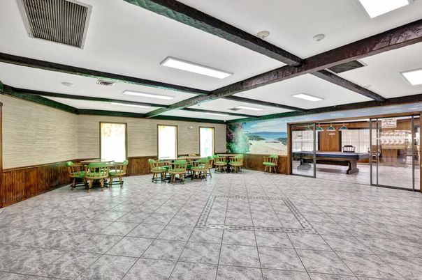 Dining room, Interior, Recessed Lighting, Wooden Beams