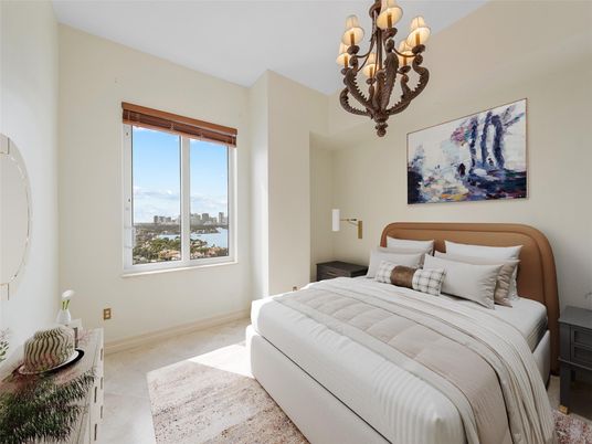 Bedroom, Chandelier, Interior