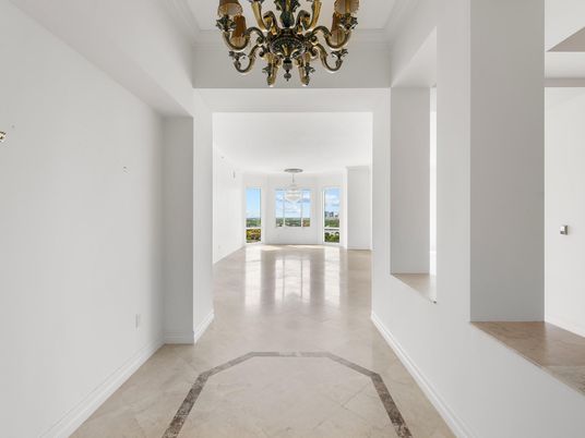 Chandelier, Empty room, Interior