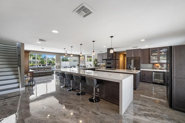 Interior, Kitchen, Pendant Lights, Recessed Lighting, Stainless Steel Appliances