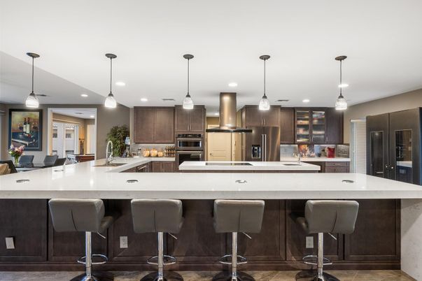 Interior, Kitchen, Pendant Lights, Recessed Lighting, Stainless Steel Appliances