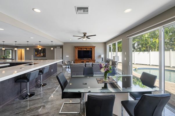 Dining room, Interior, Kitchen, Living room, Pendant Lights, Recessed Lighting