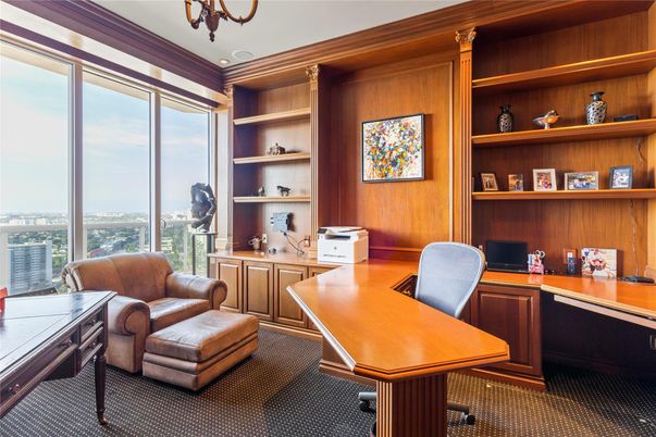 Home Office, Interior, Wooden Walls