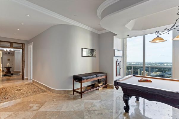 Billiard Table, Game Room, Interior, Pendant Lights, Recessed Lighting