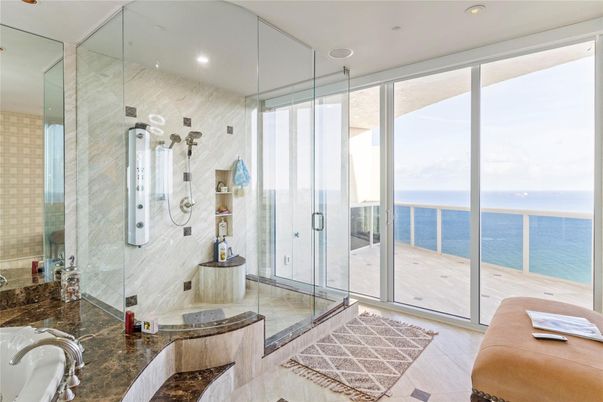 Bathroom, Glass Shower, Interior, Recessed Lighting, Water