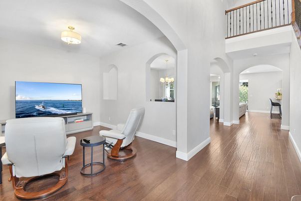 Chandelier, Interior, Wood Texture Flooring