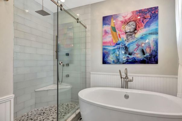Bathroom, Free Standing Baths, Glass Shower, Interior