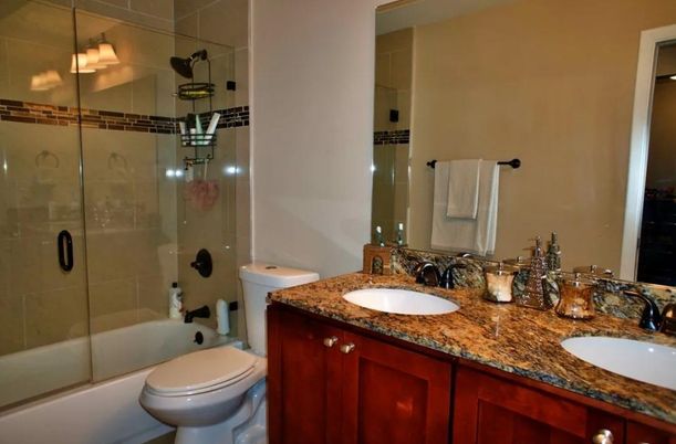 Bathroom, Dual Sink Vanities, Glass Shower, Interior