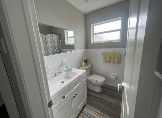 Bathroom, Interior, Wood Texture Flooring